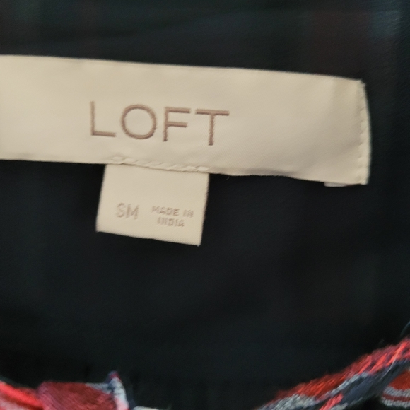 LOFT Plaid Mini Dress With Wiast Tie Size Small - Picture 5 of 6